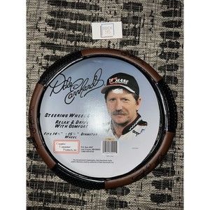 Nascar Dale Earnhardt Sr. Steering Wheel Grip Cover Black And Tan 14.5”-15.5”